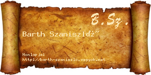 Barth Szaniszló névjegykártya